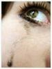 The girl with tears in her eye