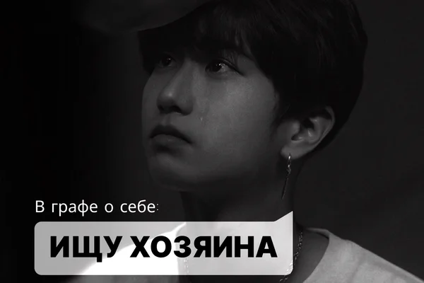 В графе о себе: Ищу хозяина