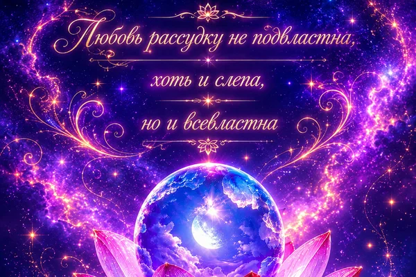 Любовь рассудку не подвластна, хоть и слепа, но и всевластна