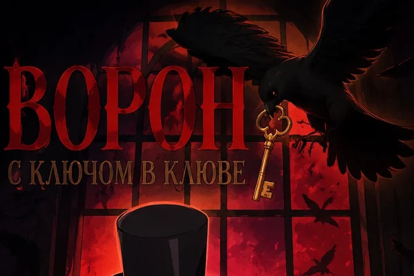 Ворон с ключом в клюве