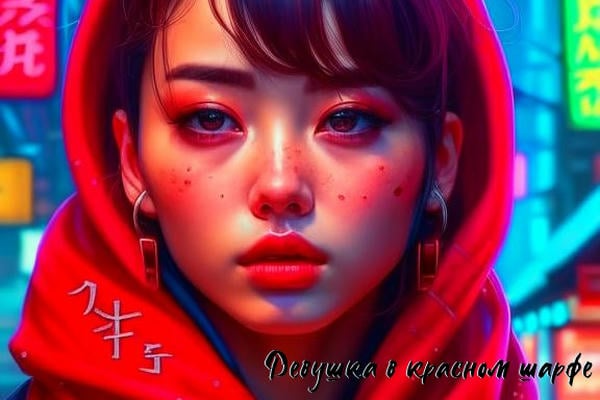 Девушка в красном шарфе