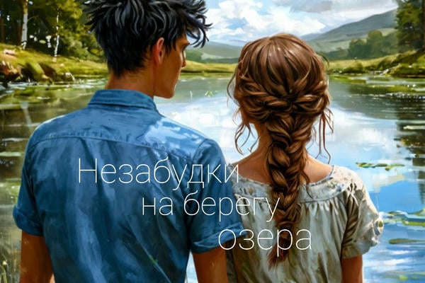 Незабудки на берегу озера
