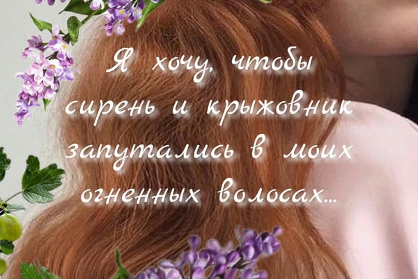 Я хочу, чтоб сирень и крыжовник запутались в моих огненных волосах