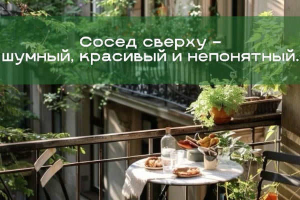 Сосед сверху — шумный, красивый и непонятный.