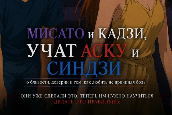 Мисато и Кадзи, учат Аску и Синдзи