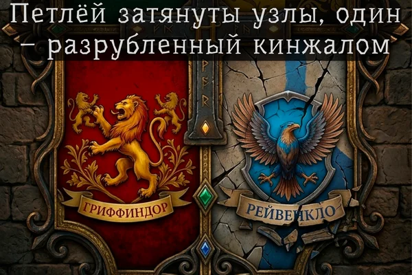 Петлёй затянуты узлы, один – разрубленный кинжалом