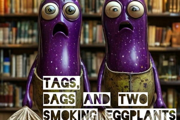 Tags, Bags and Two Smoking Eggplants