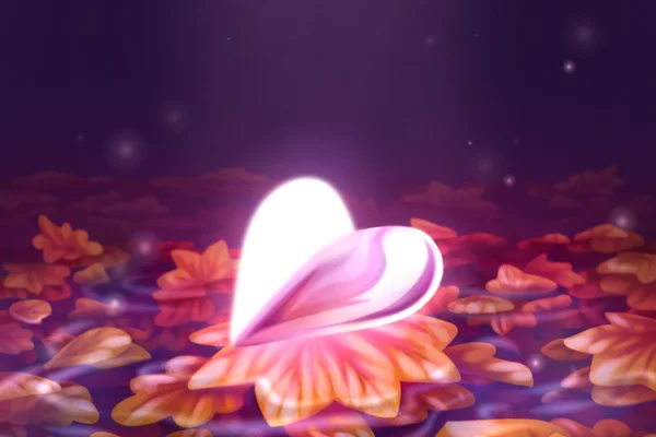 heart made of pink glass.