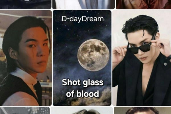 Shot glass of blood