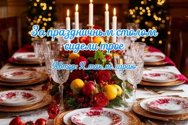 За праздничным столом сидели трое