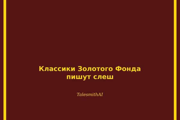 Классики золотого фонда пишут слеш